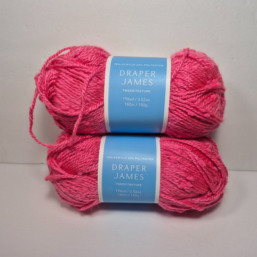Draper James Tweed Texture - Pink Lemonade - 196yd 3.52oz Yarn - 2 Skeins